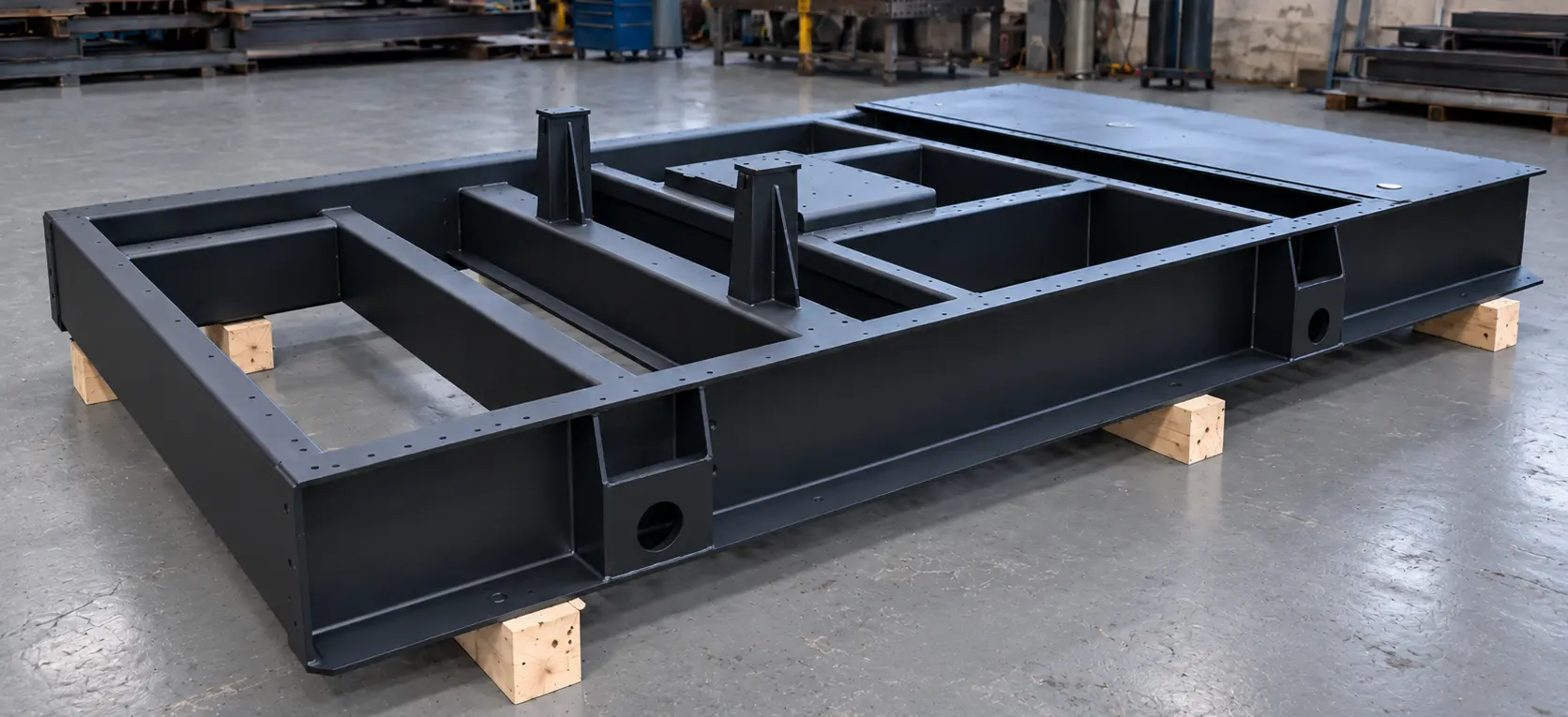 Manufacturing of a welded metal structure in an industrial workshop