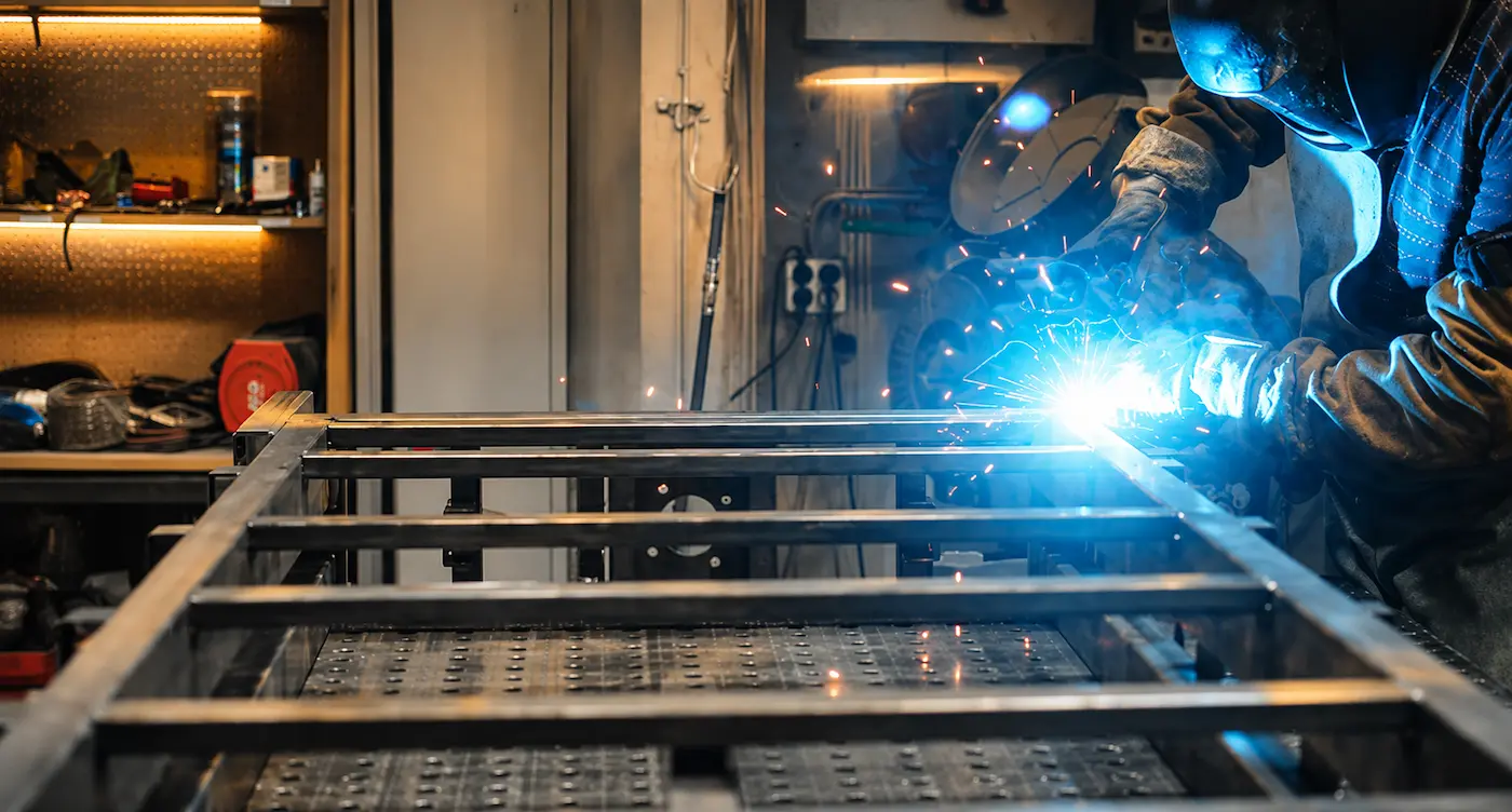 Welding a metal part according to a drawing
